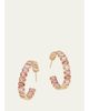 Jamie Wolf 18K Yellow Gold Hoop Earrings with Oval Shaped Pink Tourmaline - 1