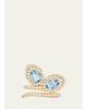 Jamie Wolf 18K Yellow Gold Script Petal Ring with Aquamarine and Diamonds - 1