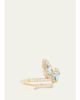 Jamie Wolf 18K Yellow Gold Script Petal Ring with Aquamarine and Diamonds - 3
