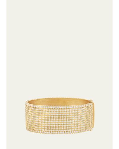 Jamie Wolf 18K Yellow Gold Twelve Row Diamond Hinged Bangle
