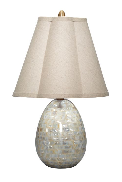 JAMIE YOUNG JAMIE YOUNG Capsule Mother of Pearl Table Lamp with Linen Shade
