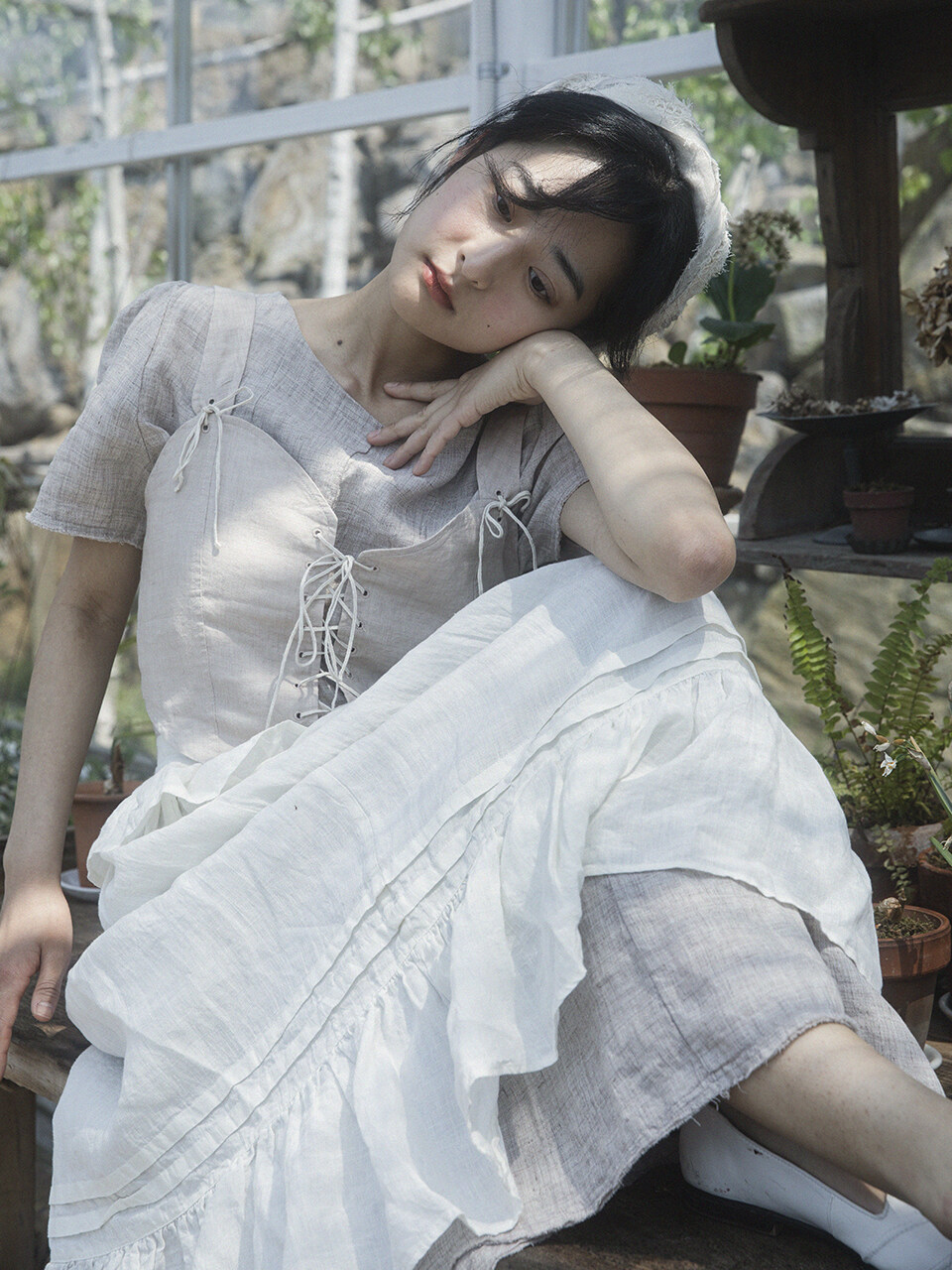 JAMMER April Layered Skirt (Cream White)
