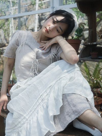 JAMMER April Layered Skirt (Cream White)