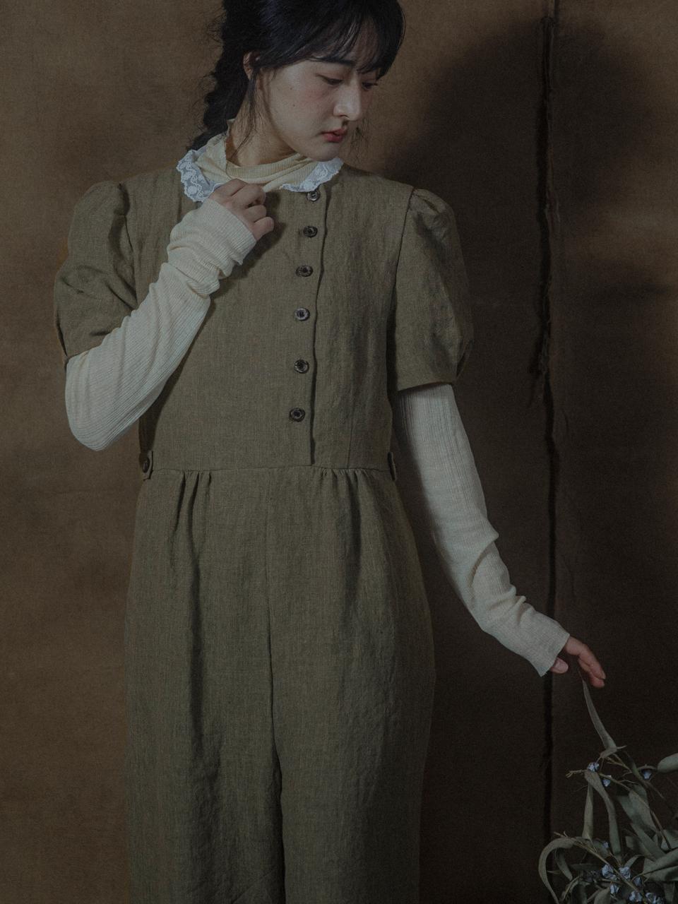 JAMMER Barrett button jumpsuit - green brown