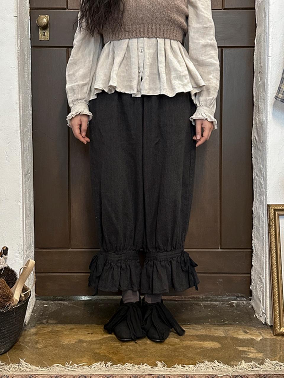 JAMMER Linen warm-up frilled pants