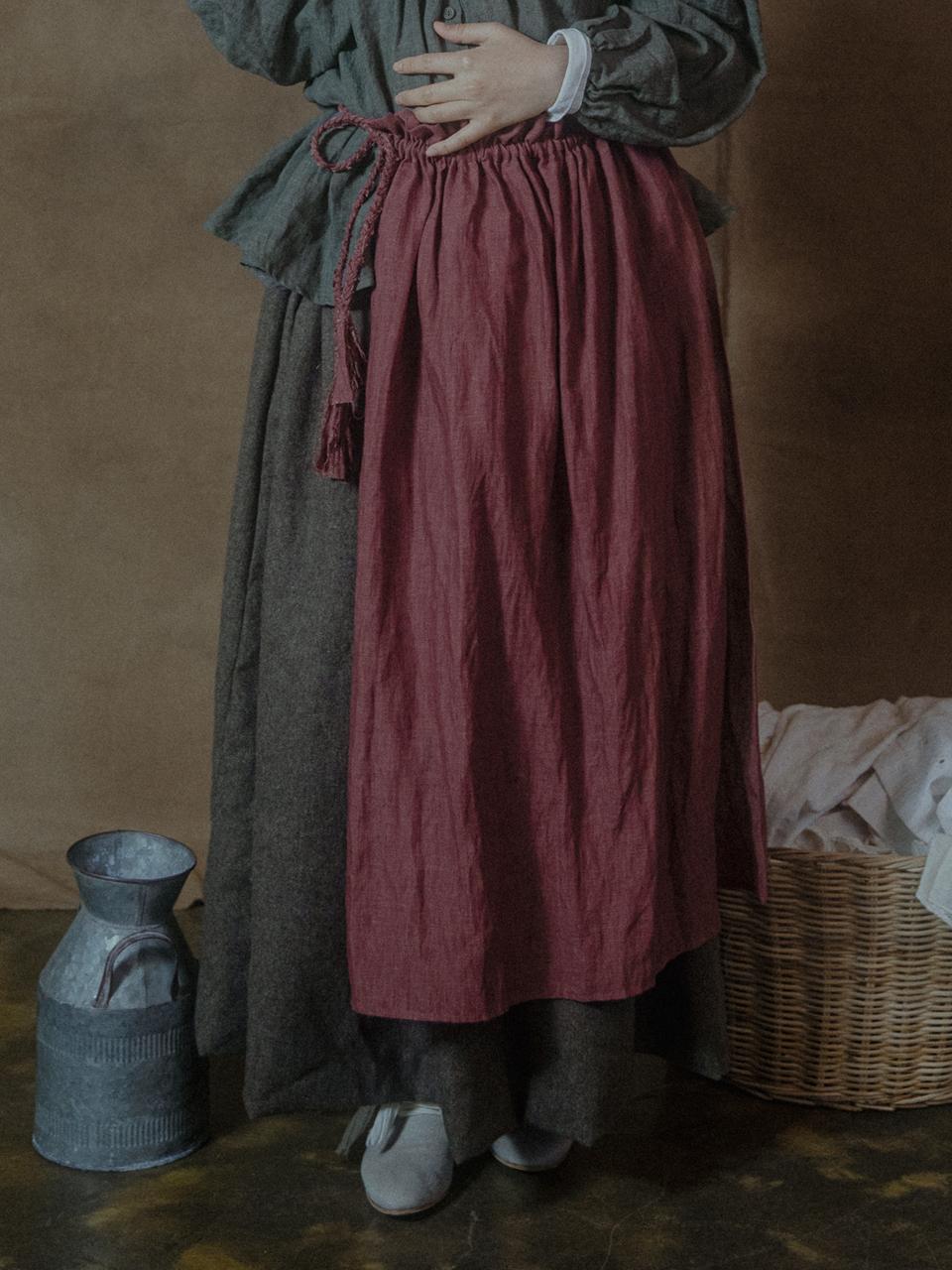 JAMMER Plait overskirt - brick brown
