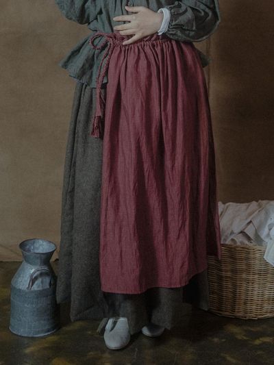 JAMMER Plait overskirt - brick brown