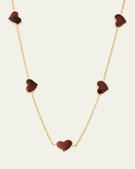 Jan Leslie 18K Gold Plated 5 Station Heart Necklace, 30"L