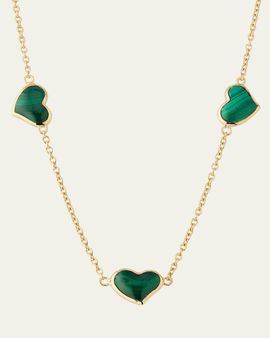 Jan Leslie 18K Gold Plated Triple Station Heart Necklace, 20"L