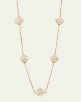 Jan Leslie Five Petal Gemstone Station Necklace