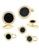 Jan Leslie Jan Leslie Black Onyx & Diamond 18K Gold Tuxedo Studs & Cufflinks Set  - 1