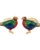 Jan Leslie Jan Leslie Colorful Quail Sterling Silver Gold Vermeil Cufflinks - 1