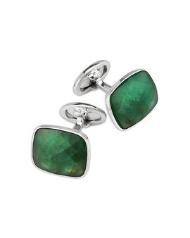 Jan Leslie Jan Leslie Emerald Cufflinks in Sterling Silver