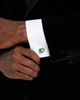 Jan Leslie Jan Leslie Faceted Emerald Sterling Cufflinks & Stud Set - 2