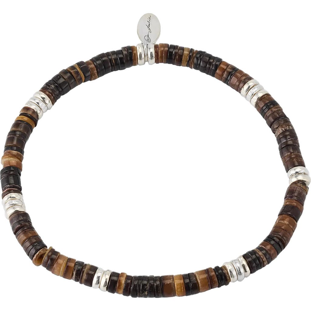 Jan Leslie Jan Leslie Heisha Shell With Sterling Silver Bead Stretch Bracelet