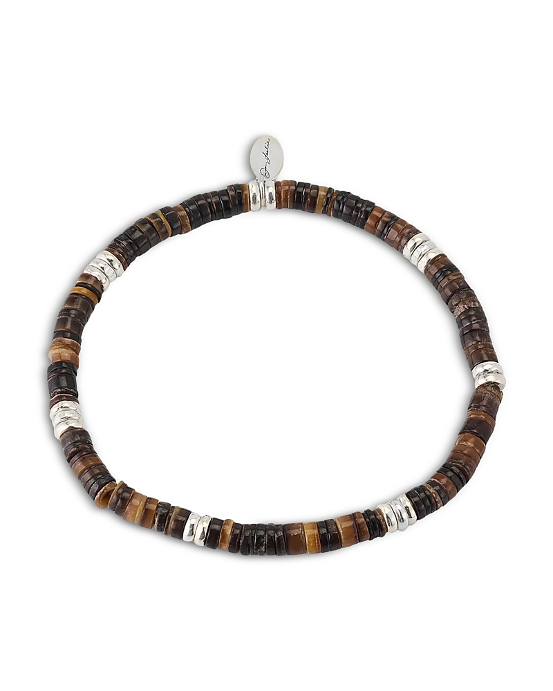 Jan Leslie Jan Leslie Heishi Shell & Sterling Silver Stretch Bracelet