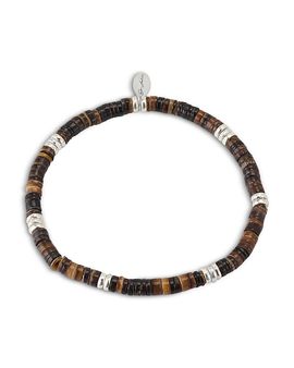 Jan Leslie Jan Leslie Heishi Shell & Sterling Silver Stretch Bracelet