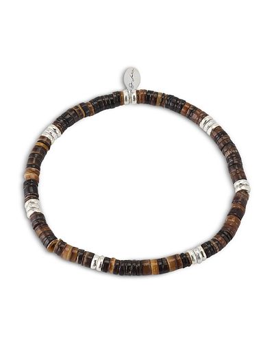 Jan Leslie Jan Leslie Heishi Shell & Sterling Silver Stretch Bracelet