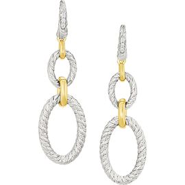 Jan Leslie Jan Leslie Marseille Sterling Silver with 18k Gold Double Oval Earrings
