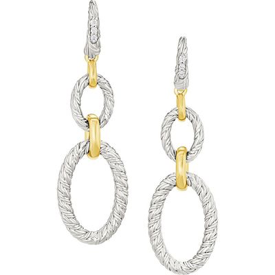 Jan Leslie Jan Leslie Marseille Sterling Silver with 18k Gold Double Oval Earrings