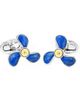 Jan Leslie Jan Leslie Moving Propeller Gemstone Sterling Silver Gold Vermeil Cufflinks - 1