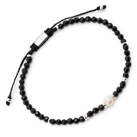Jan Leslie Jan Leslie Onyx and Pearl Center Beaded Pull Bracelet