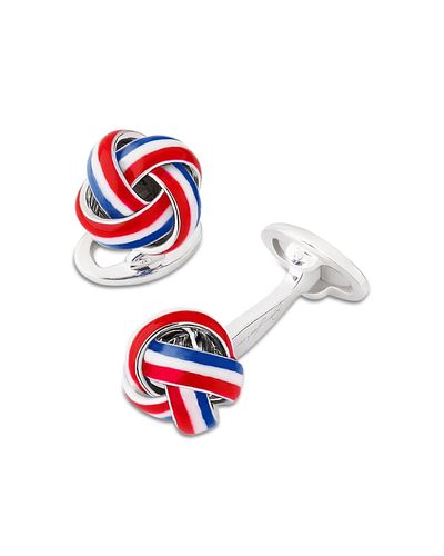 Jan Leslie Jan Leslie Red White and Blue Knot Cufflinks