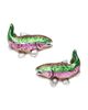 Jan Leslie Jan Leslie River Trout Hand Painted Sterling Silver Cufflinks - 1