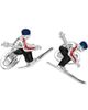 Jan Leslie Jan Leslie Skier Moving Sterling Cufflinks - 1