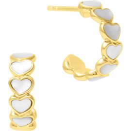 Jan Leslie Jan Leslie Sterling Gemstone Heart Earring with Gold Vermeil