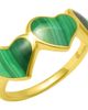 Jan Leslie Jan Leslie Triple Heart Gemstone Gold Vermeil Ring - 1