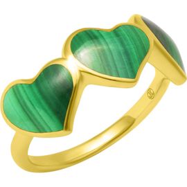 Jan Leslie Jan Leslie Triple Heart Gemstone Gold Vermeil Ring