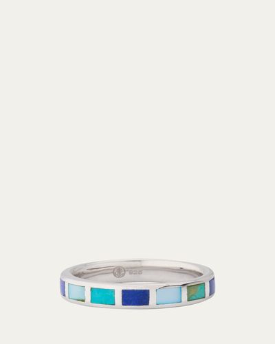 Jan Leslie Lapis, Blue MOP and Turquoise Dash Band Ring