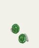 Jan Leslie Men's Hand-Carved Green Onyx Sterling Silver Cufflinks - 2