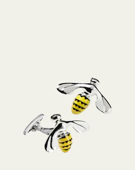 Jan Leslie Men's Triumphant Bee Enamel & Sterling Silver Cufflinks
