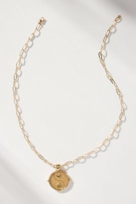 Jane Win Balance Small Pendant Coin Necklace
