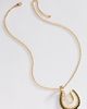 Jane Win Feeling Lucky Mother of Pearl Horseshoe Pendant - 1