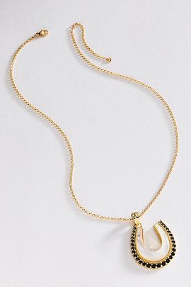 Jane Win Feeling Lucky Mother of Pearl Horseshoe Pendant