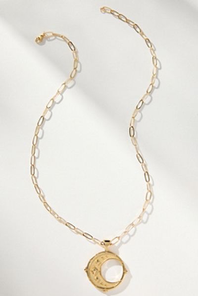 Jane Win Forever Moon & Back Pendant Coin Necklace