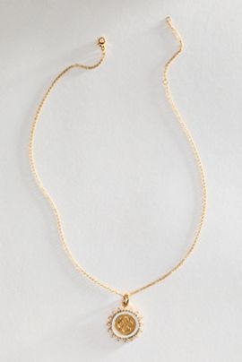 Jane Win Love Petite Embellished Coin Pendant Necklace