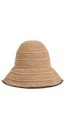 Janessa Leone Janessa Leone Teagan Raffia Hat Sand/Black