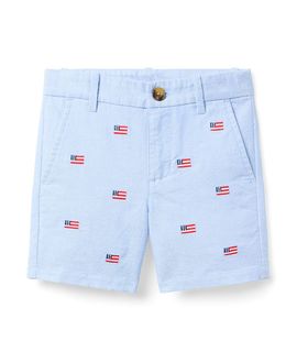 Janie And Jack Janie and Jack Boys' Embroidered Flag Short