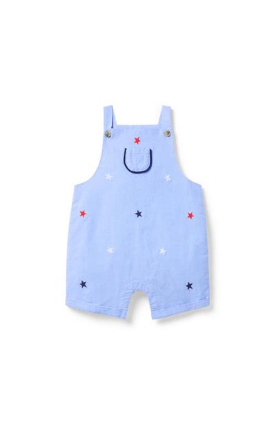 Janie and Jack Janie and Jack Boys Flag Embroidered Overall