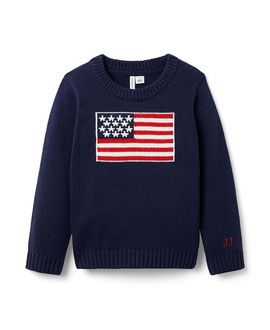 Janie And Jack Janie and Jack Boys' Intarsia Flag Sweater