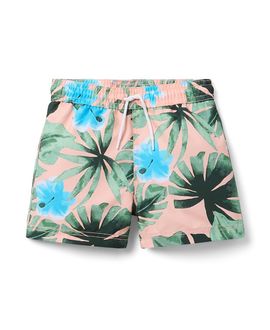 Janie And Jack Janie and Jack Boys' Recycled Palm Swim Trunk