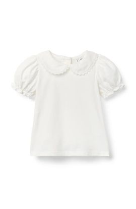 Janie and Jack Janie and Jack Collared Puff Sleeve Top