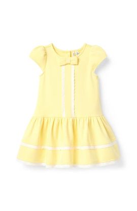 Janie and Jack Janie and Jack Eyelet Trim Ponte Dress