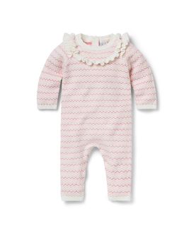 Janie And Jack Janie and Jack Girls' Striped Ruffle One-Piece