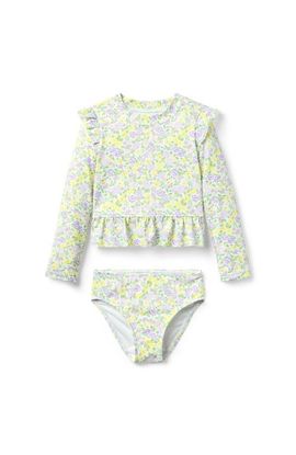 Janie and Jack Janie and Jack Recycled Ditsy Floral Ruffle Rash Guard Swimsuit