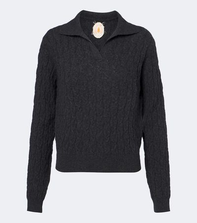 Jardin des Orangers Jardin des Orangers Cable-knit cashmere polo sweater